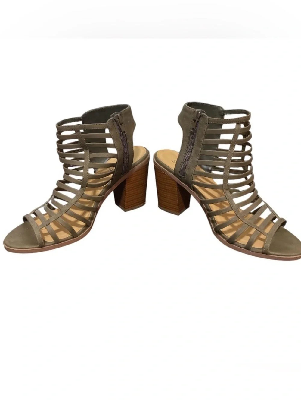 Corkys Olive Strappy Block Heel Sandals - Picture 3 of 8